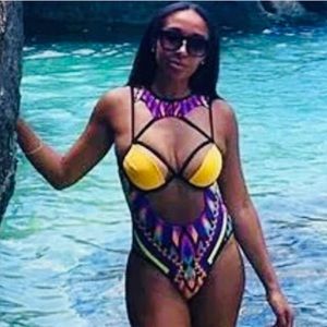 African Tribal Aztec One Piece Swimsuit XL